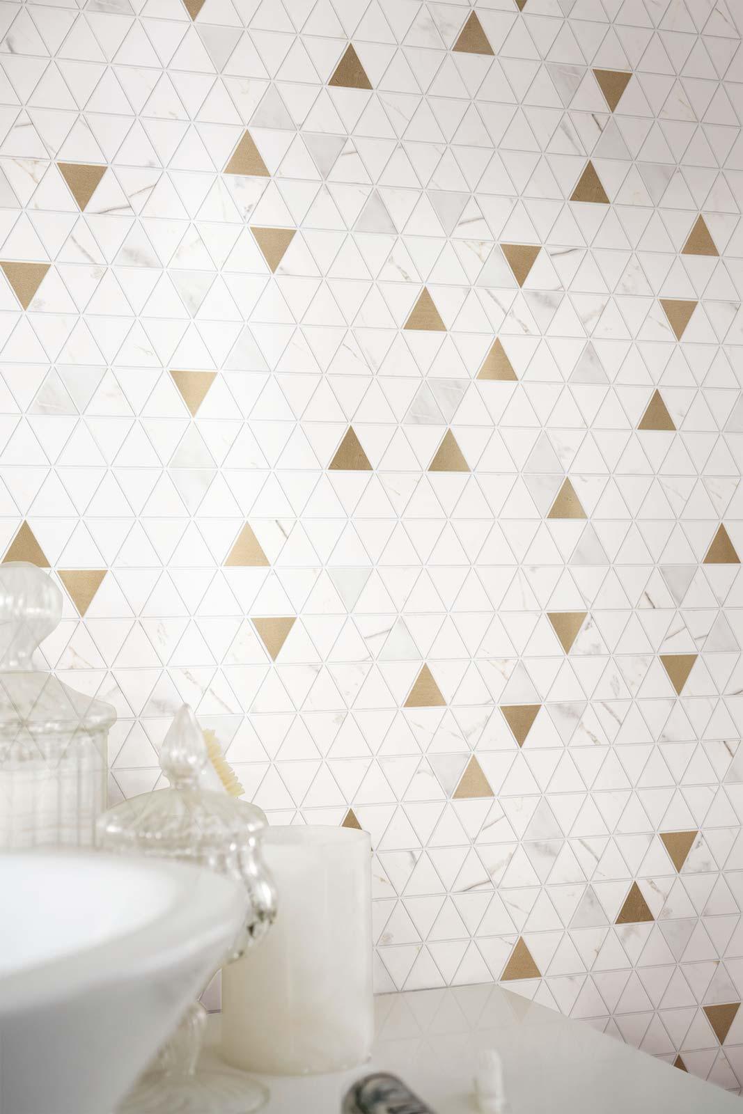 Мозаика Marazzi Italy Allmarble Wall Golden White Mosaico Lux 40х40 - изображение 9