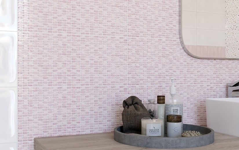Керамическая плитка Cersanit Плитка Pudra мозаика рельеф розовый 20х44 - изображение 3
