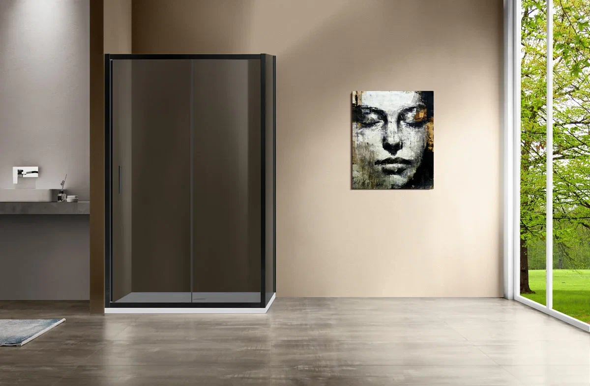 Душевой уголок Vincea Garda VSR-1G9012CGB 120x90 см черный, стекло тонированное - 3 изображение
