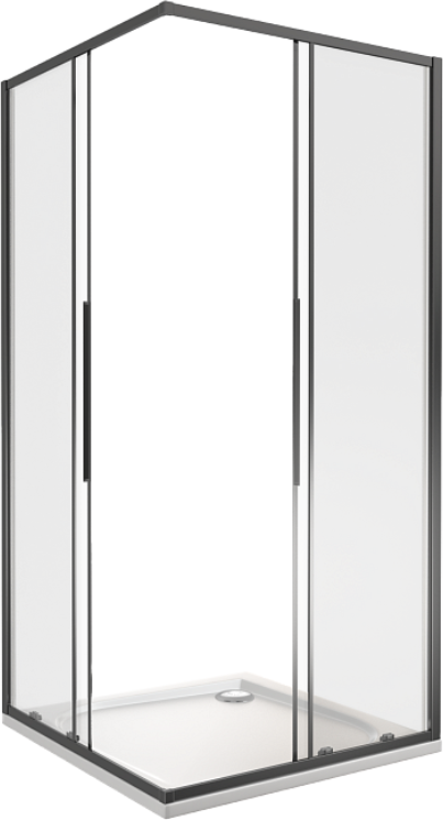 Душевой уголок Good door Idea CR-90-C-B стекло прозрачное, профиль черный