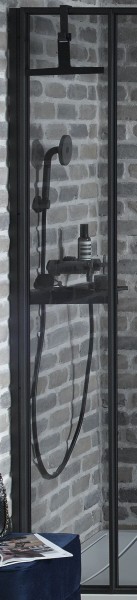 Душевая перегородка Jacob Delafon Nouvelle Vague 30х200 см E94WI30-B1 профиль черный, стекло прозрачное