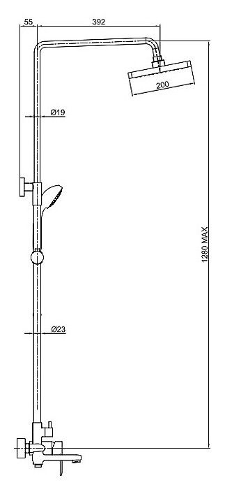 Душевая стойка Bravat Opal F6125183CP-A1-RUS