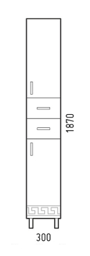 Шкаф-пенал Corozo Олимп 30 см SD-00000693 белый - 4 изображение