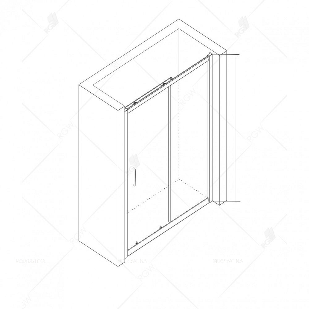Душевой уголок RGW CL-48 В 32094883-014 130x80 см дверь раздвижная стекло прозрачное черный - изображение 4