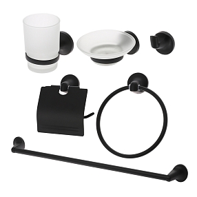 Набор аксессуаров для ванной комнаты Orange (6 предметов), чёрный, Y01-888b