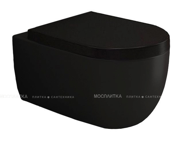 Комплект подвесной безободковый унитаз Bocchi V-Tondo 1416-004-0129 черный матовый + инсталляция Am.Pm ProC I012707.0138 с клавишей смыва ProC L, чёрная матовая - изображение 2