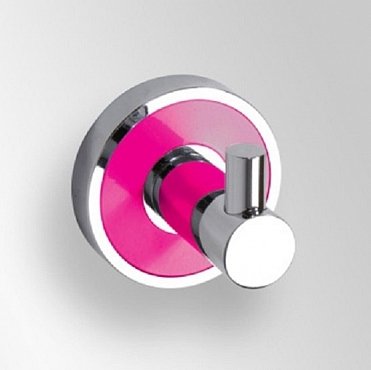 Крючок для одежды Bemeta Trend-i 104106028f 5.2 x 5 x 5.2 см, хром, розовый