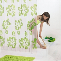 Штора для ванных комнат Ridder Flowerpower (П) зеленая