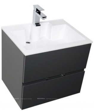 Комплект мебели для ванной Aquanet Алвита 60 серый антрацит - 6 изображение