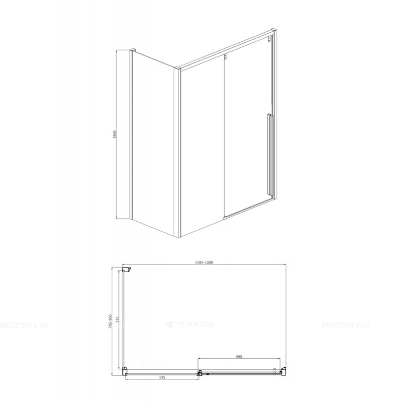Душевой уголок 120х80 см Bravat SlimLine BS120.3104A, стекло прозрачное - изображение 5