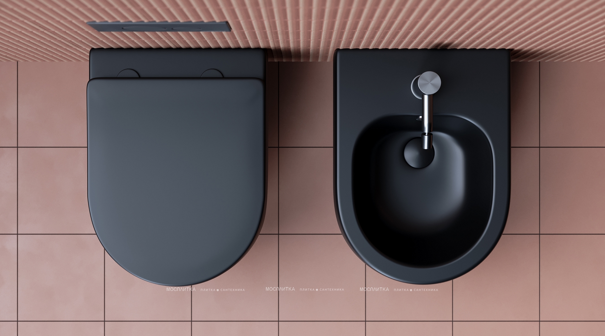 Комплект подвесной безободковый унитаз Ceramica Nova Play CN3001MB черный матовый с сиденьем микролифт + инсталляция Geberit Duofix 458.124.21.5 с кнопкой, хром глянцевый - изображение 11