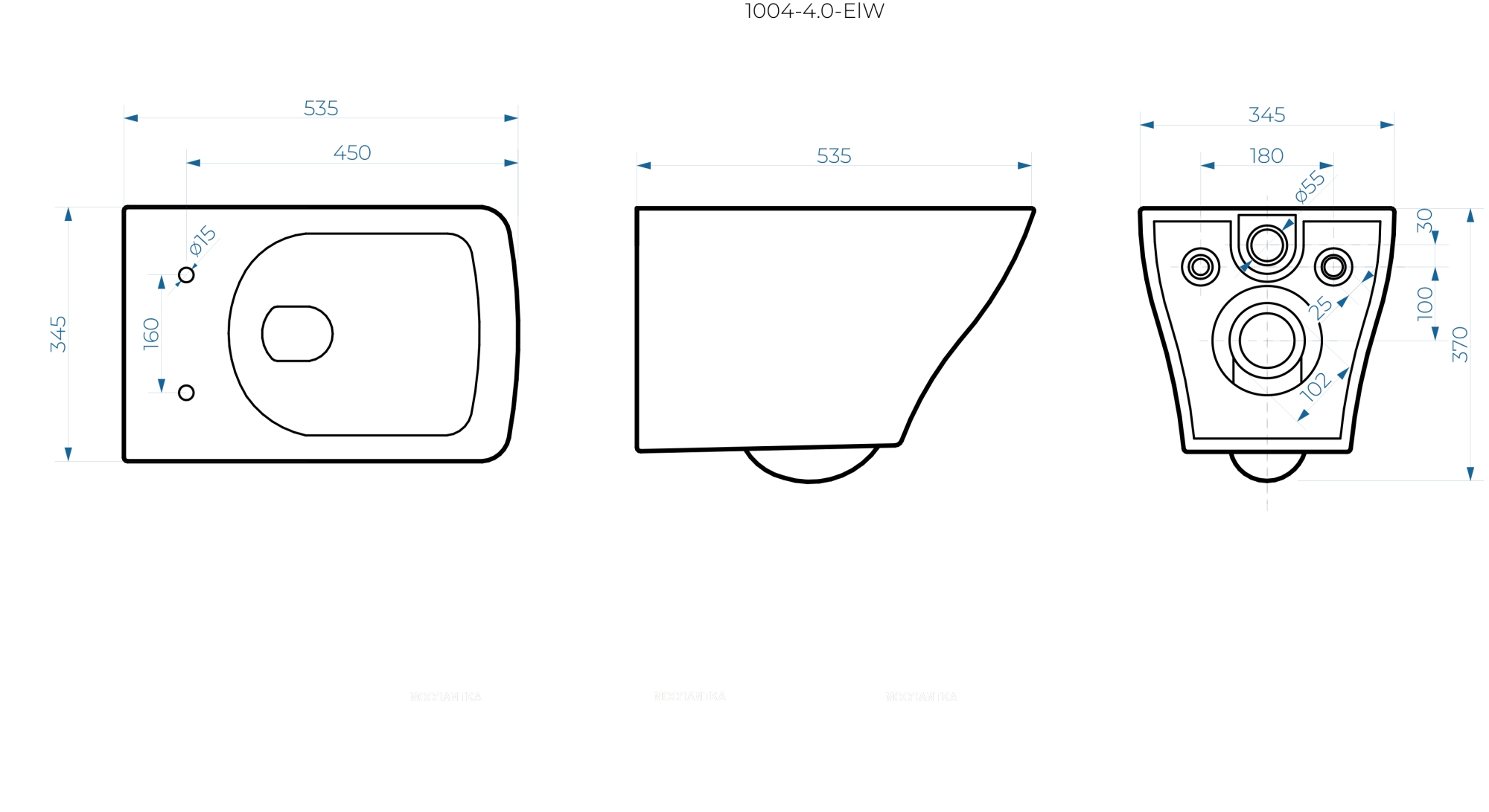 Унитаз подвесной безободковый Idrico Element 4.0 1004-4.0-ElW с крышкой-сиденьем микролифт, белый глянец - изображение 3