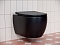 Комплект подвесной безободковый унитаз Ceramica Nova Play CN3001MB черный матовый с сиденьем микролифт + инсталляция Geberit Duofix 458.124.21.5 с кнопкой, хром глянцевый - 3 изображение