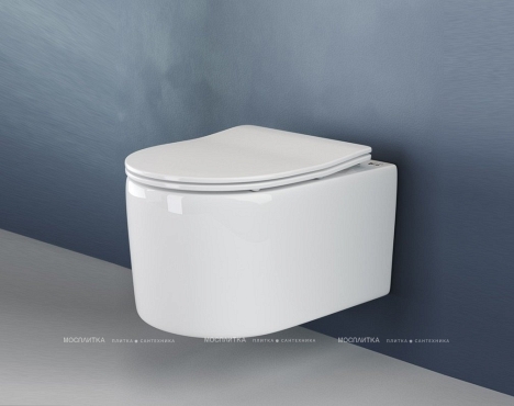 Комплект подвесной безободковый унитаз Ceramica Nova Moments Rimless CN3003 37 x 49 x 34 см с сиденьем Soft Close + инсталляция для унитазов Bocchi 8010-1000 - 2 изображение