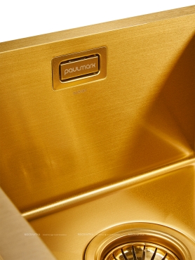 Мойка кухонная Paulmark Union PM537851-BGL брашированное золото - 4 изображение