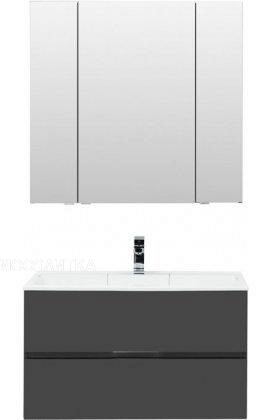 Комплект мебели для ванной Aquanet Алвита 90 серый антрацит - изображение 2