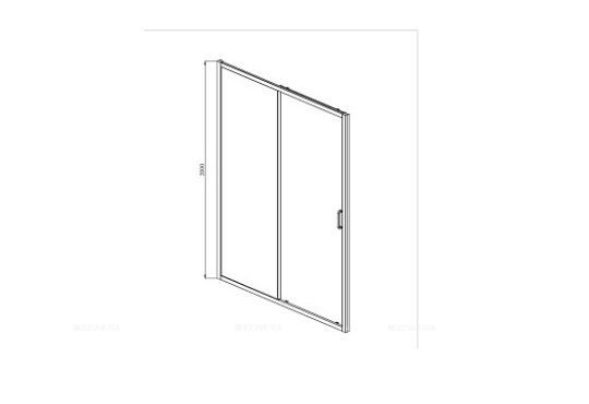 Душевая дверь Aquatek 100х200 см AQ ARI RA 10020CH профиль хром, стекло прозрачное - 9 изображение