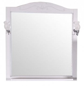 Зеркало ASB-Woodline Салерно 80 9691 белый (патина серебро)