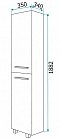 Шкаф-пенал 1Marka Соната 35Н с бельевой корзиной, белый глянец - 3 изображение