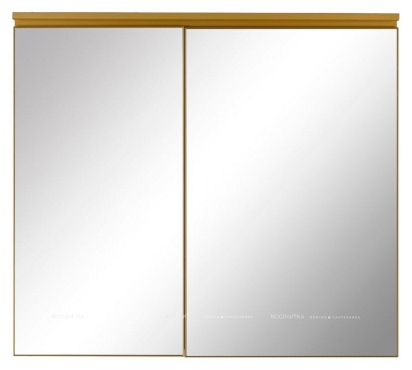 Зеркальный шкаф De Aqua Алюминиум 90 золото, фацет - 2 изображение