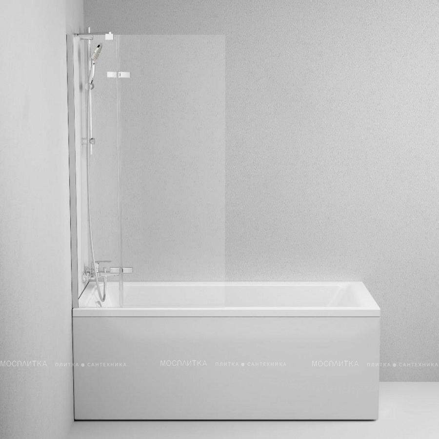 Душевая шторка на ванну Am.Pm Tender 80х140 см W45BS-D3W5-140CT профиль хром, стекло прозрачное - изображение 5
