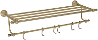 Полка для полотенец 60 см c 6-ю подвижными крючками Veragio Gialetta, бронза VR.GIL-6426.BR