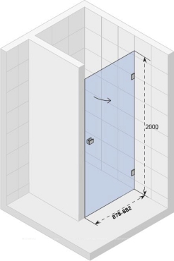 Душевая дверь в нишу Riho Scandic Mistral M101 90 см, R - 3 изображение