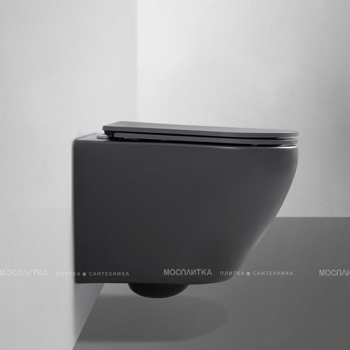 Унитаз Abber Bequem AC1101MG подвесной серый матовый, безободковый - изображение 3