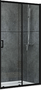 Душевая дверь 100 см Abber Schwarzer Diamant AG30100B стекло прозрачное, профиль черный