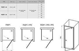 Душевая дверь Ravak PIVOT PDOP1-80 сатин+ прозрачное стекло