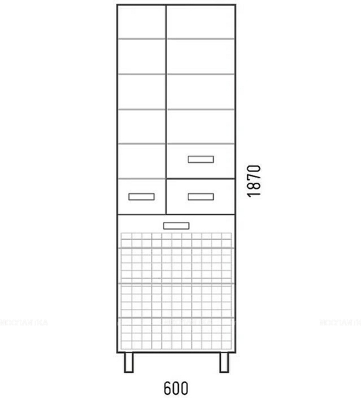 Шкаф-пенал Corozo Денвер 60 см SP-00000535 белый - изображение 3
