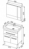 Комплект мебели для ванной Aquanet Сиена 70 белый 1 ящик 2 двери - изображение 8