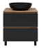 Тумба с раковиной Brevita Dakota 70 см DAK-07070-19/02-2Я дуб галифакс олово / черный кварц 