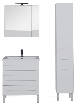 Комплект мебели для ванной Aquanet Верона 58 белый 3 ящика - 4 изображение