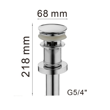 Донный клапан Haiba HB65-2, хром, - 2 изображение