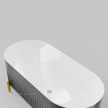 Акриловая ванна 170х78 см Black&White Swan SB310 Grey матовая серая / глянцевая белая - 3 изображение