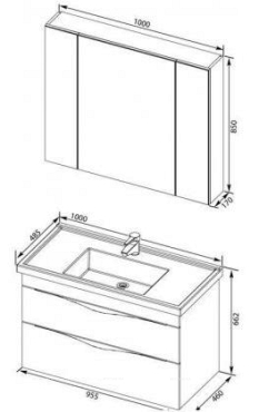 Комплект мебели для ванной Aquanet Эвора 100 дуб антик - 14 изображение