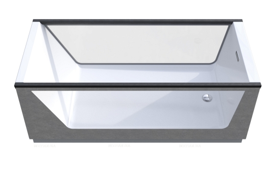 Акриловая ванна Aima Design Neo 170*75 2 стекла (принт бетон) - 3 изображение