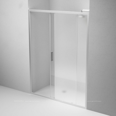 Душевая дверь Am.Pm Gem 150 см W90G-150-1-195MM стекло прозрачное / матовое, профиль хром - 6 изображение