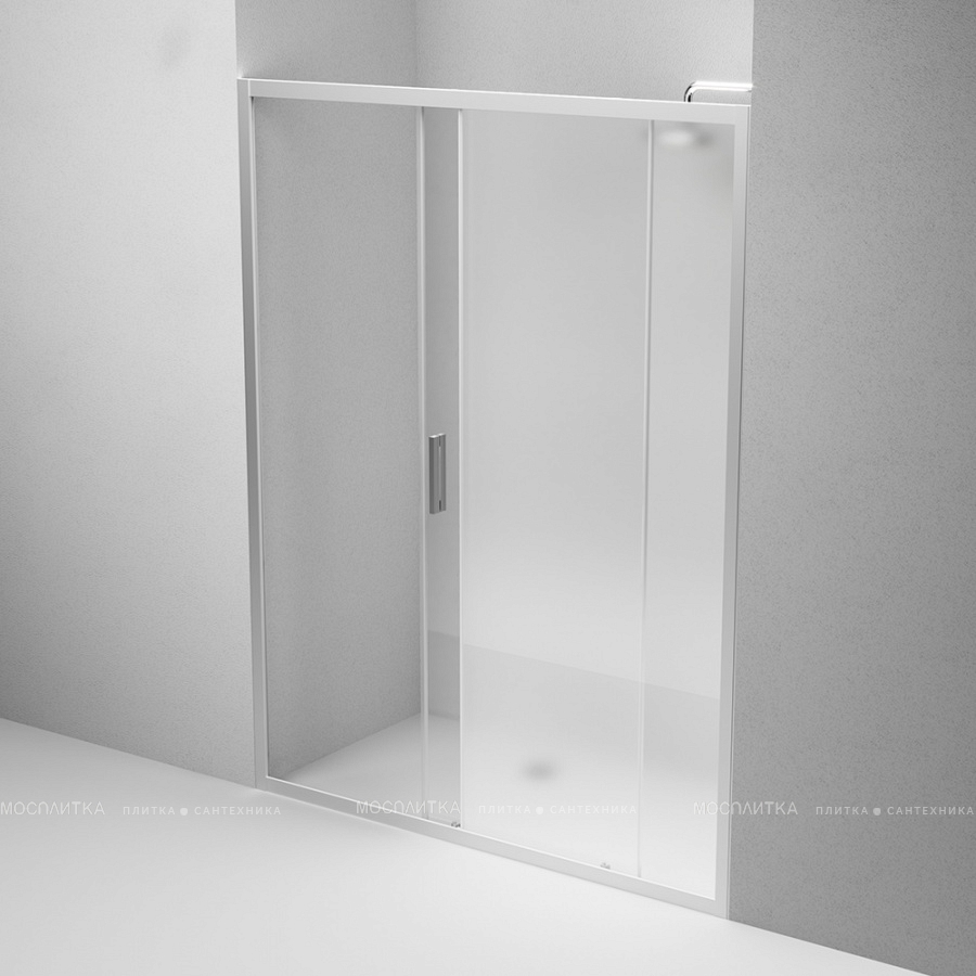 Душевая дверь Am.Pm Gem 150 см W90G-150-1-195MM стекло прозрачное / матовое, профиль хром - изображение 6