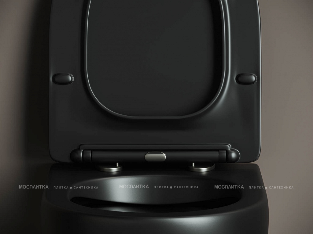 Комплект подвесной безободковый унитаз Ceramica Nova Metropol Rimless с крышкой-сиденьем CN4002MB, черный матовый + инсталляция Geberit Duofix 458.124.21.5 с кнопкой, хром глянцевый - изображение 8