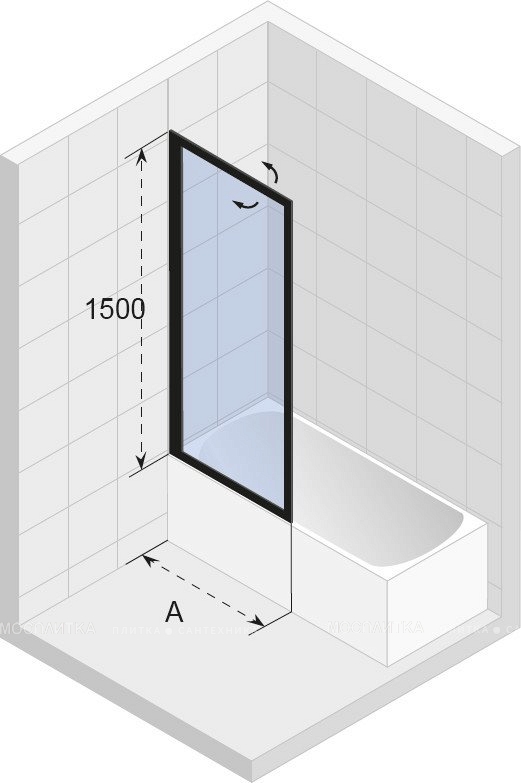 Шторка на ванну Riho VZ Lucid GD501 800 x 1500 White - изображение 3