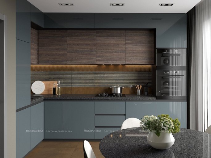 Дизайн Кухня в стиле Современный в сером цвете №12503