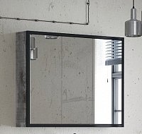 Зеркальный шкаф Corozo Айрон 90, черный/антик