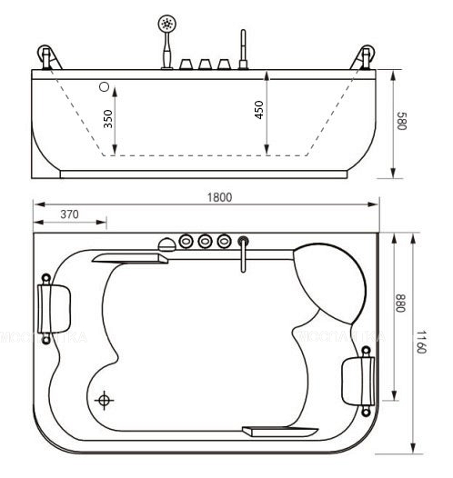 Акриловая ванна Gemy G9085 B L - изображение 4