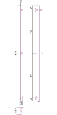 Полотенцесушитель электрический Сунержа Аскет 165х5 см 051-0850-1650 состаренная латунь - 3 изображение