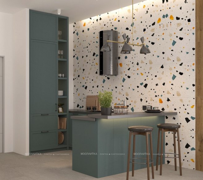 Дизайн Кухня-гостиная в стиле Минимализм в белом цвете №13130 - 5 изображение