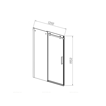 Душевая дверь Vincea Como-N 120х195 VDS-4CN120CLB, профиль черный, стекло прозрачное - 5 изображение