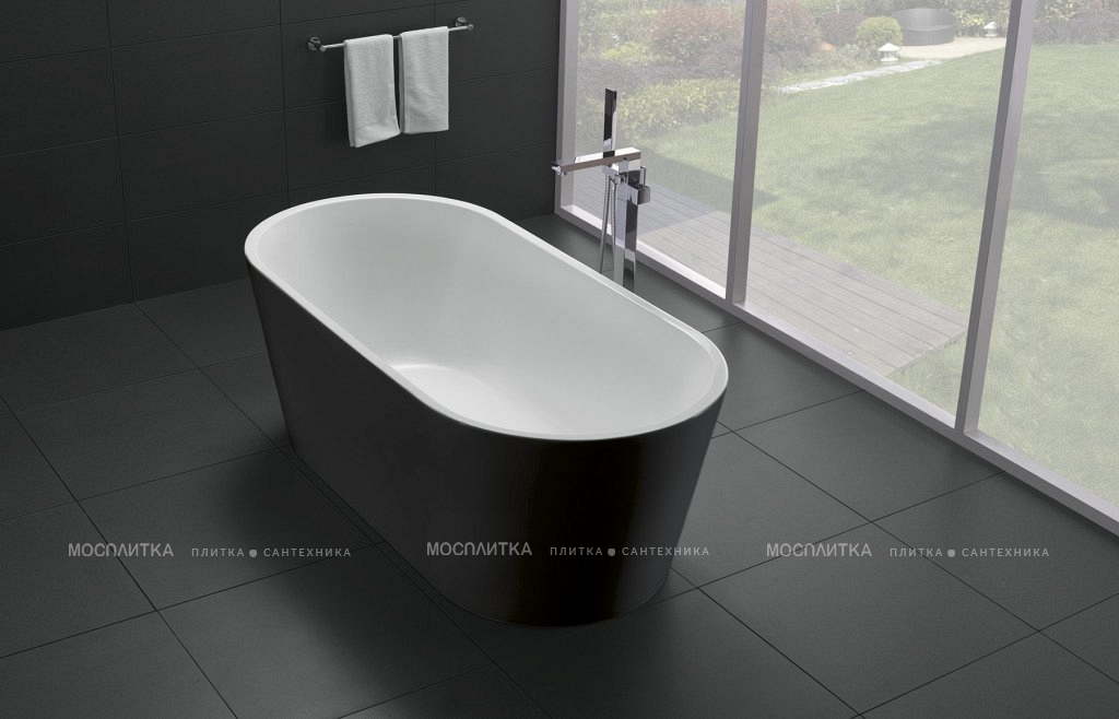Акриловая ванна BelBagno 170х80 см BB71-1700-NERO-W0 без перелива, черный - изображение 2