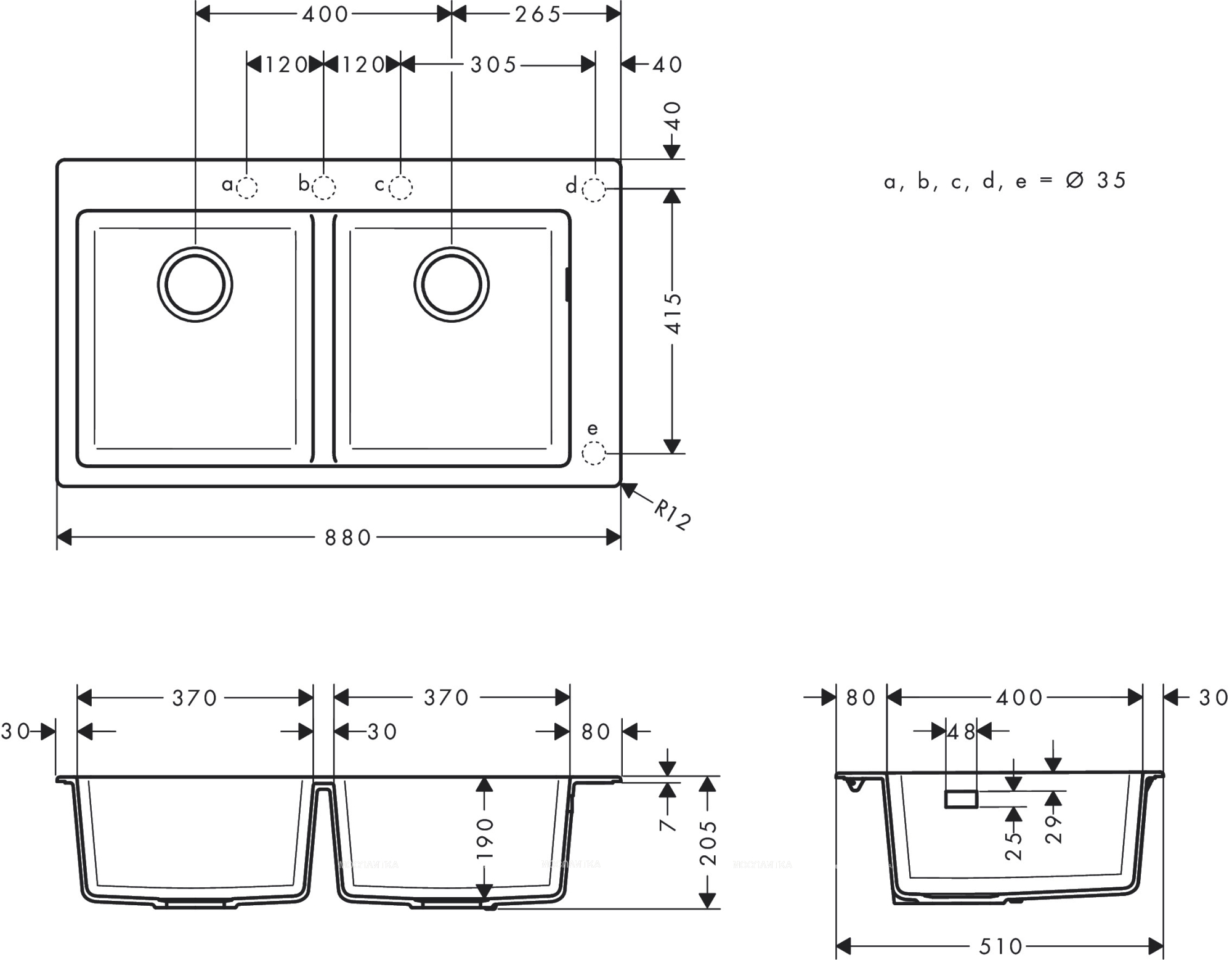 Кухонная мойка Hansgrohe S510-F770 43316380, cерый бетон - изображение 2